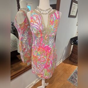 NWOT Janine Lilly Pulitzer Multicolor Printed Midi Dress